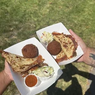 Quesatacos - Kalua Pork and Chicken Classic Mac and Cheese Balls