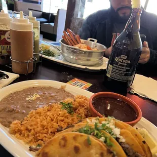 a plate of mexican food