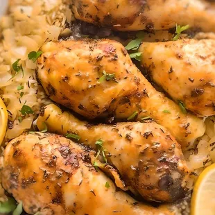 chicken and rice with lemons