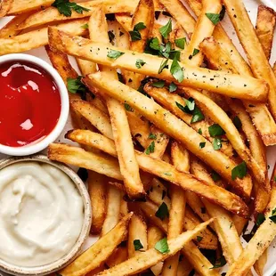 french fries with ketchup