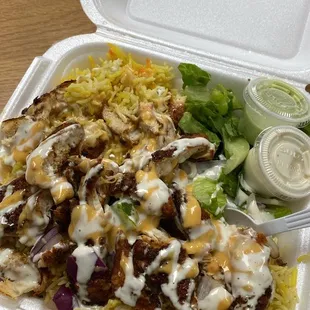 half chicken kuteleti with the secret sauce and ranch yummmmm