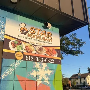 Outside the restaurant