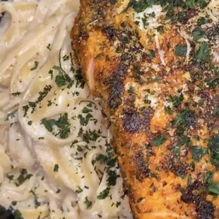 Fuads Fettuccine with salmon