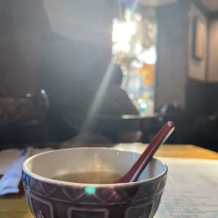 Warming miso soup on a chilly day