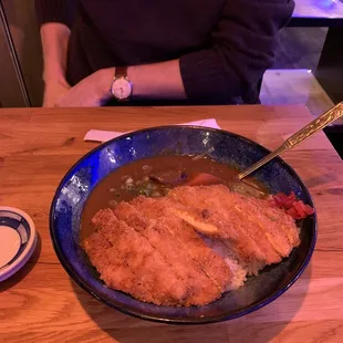 a bowl of food on a table