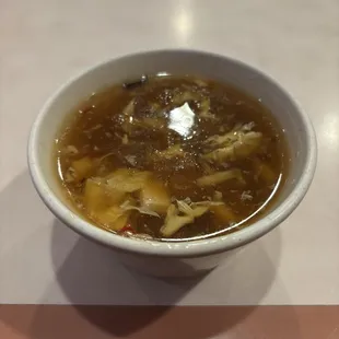 Small sweet and sour soup.  It was good.  No complaints.