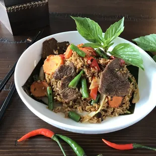 Basil Fired Rice with Beef