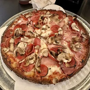 Papa D's specialty pizza on cauliflower crust