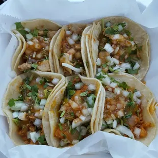 Pork and chicken street tacos !   Best place in town