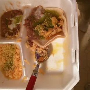 3 taco dinner. Oops! Ate most of it!