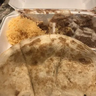 #3 quesadilla meal (don't mind the mess I drive crazy)