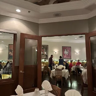 View from inside the private dining room area