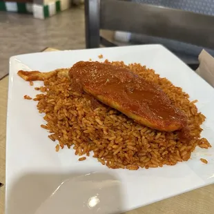 Jollof Rice with Catfish Fillet