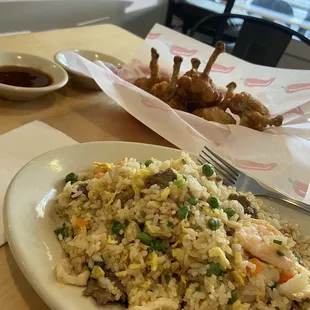 Lollipop Chicken and House Fried Rice