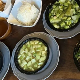 Sichuan Dumpling, Scallion Pancake, Cucumber Salad, Dan Dan Noodle, Mapo Tofu, Garlic Bok Choy, Sichuan Wonton in Chili Oil