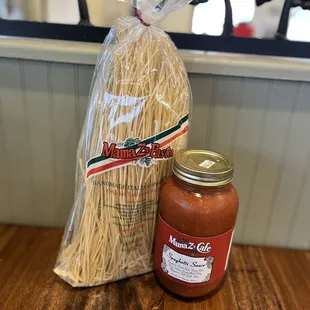 Homemade pasta and meat sauce to take home!