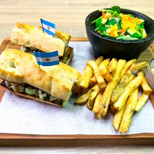 Classic Argentinan sub made with chorizo sausage and chimichurri.