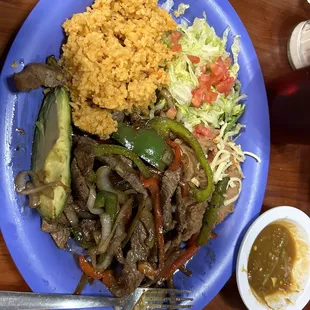 Fajita Burrito before I built it.  O My God good