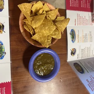 Delicious salsa and fresh chips