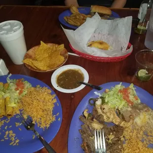 Kids taquitos,  philly cheesesteak, fajita platter