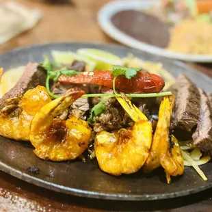 Shrimp and Beef Fajitas* for two