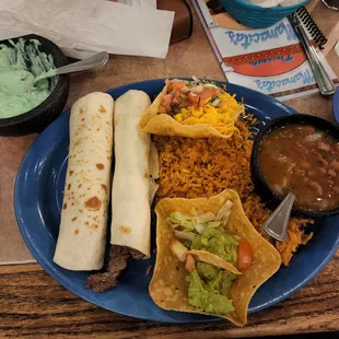 a plate of mexican food
