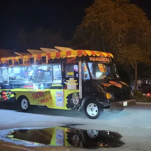 Taco truck at night