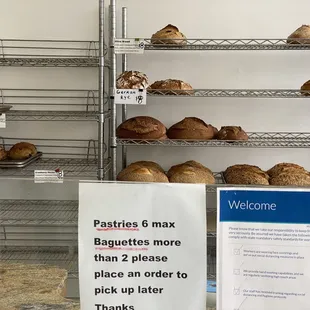 Inside store and bread shelf