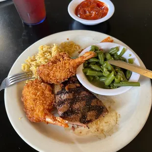 Steak and shrimps
