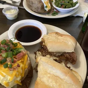 Philly sandwich and car fish dinner