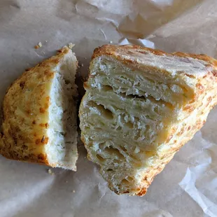 Green onion and Cheddar scone, loved this.