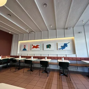 Interior main wall of the restaurant.