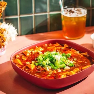 Mapo! All House Specials are available with meat - or without!! Vegans/Vegetarians, rejoice!! :)