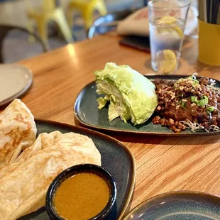 Roti Canai and Lettuce Wraps