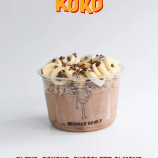 a bowl of chocolate almond milkshake