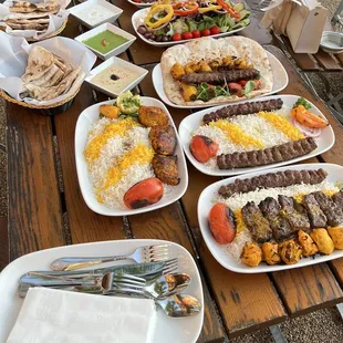 a table full of food