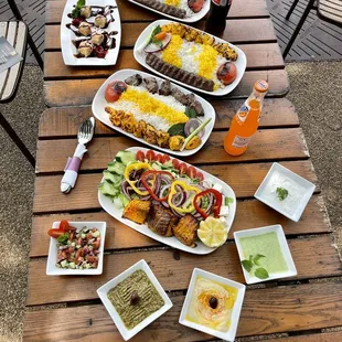 a table full of food