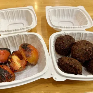 Grilled Tomatoes and Falafel