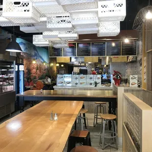 interior, sushi and sashimi