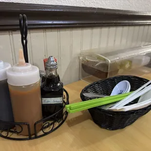 Condiments and utensils