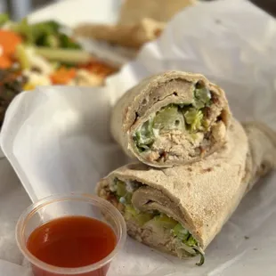 Chicken, garlic and pickles make for a perfect wrap