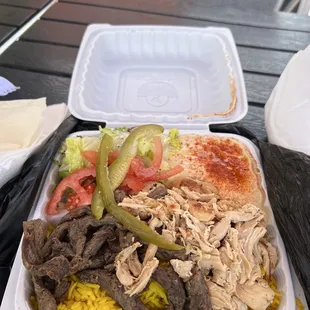 Chicken and Beef Shawarma Plate!