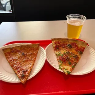 Cheese Slice and Sausage Slice