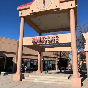the entrance to the restaurant