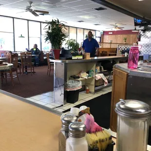 a view of the dining area
