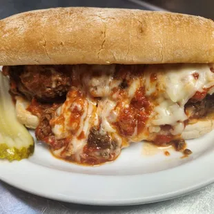Homemade meatball sub
