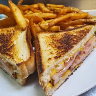 Grilled Ham N Cheese on Texas Toast served with Beer City Brew Fries