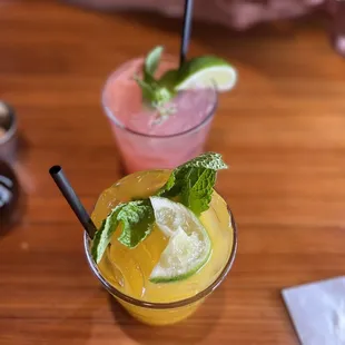 Mango and strawberry mojito