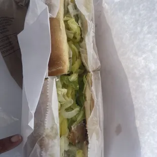 Chicken Cheddar Cheese Steak- lettuce, banana pepper, and mayo