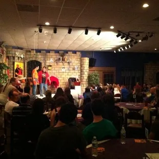 Mama's crowd watching the funny!